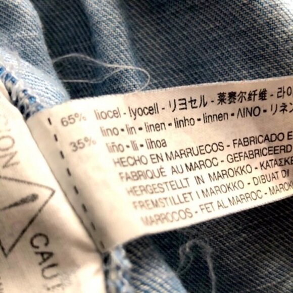 NEW Zara Ruffled Denim Top Size M - Picture 8 of 10